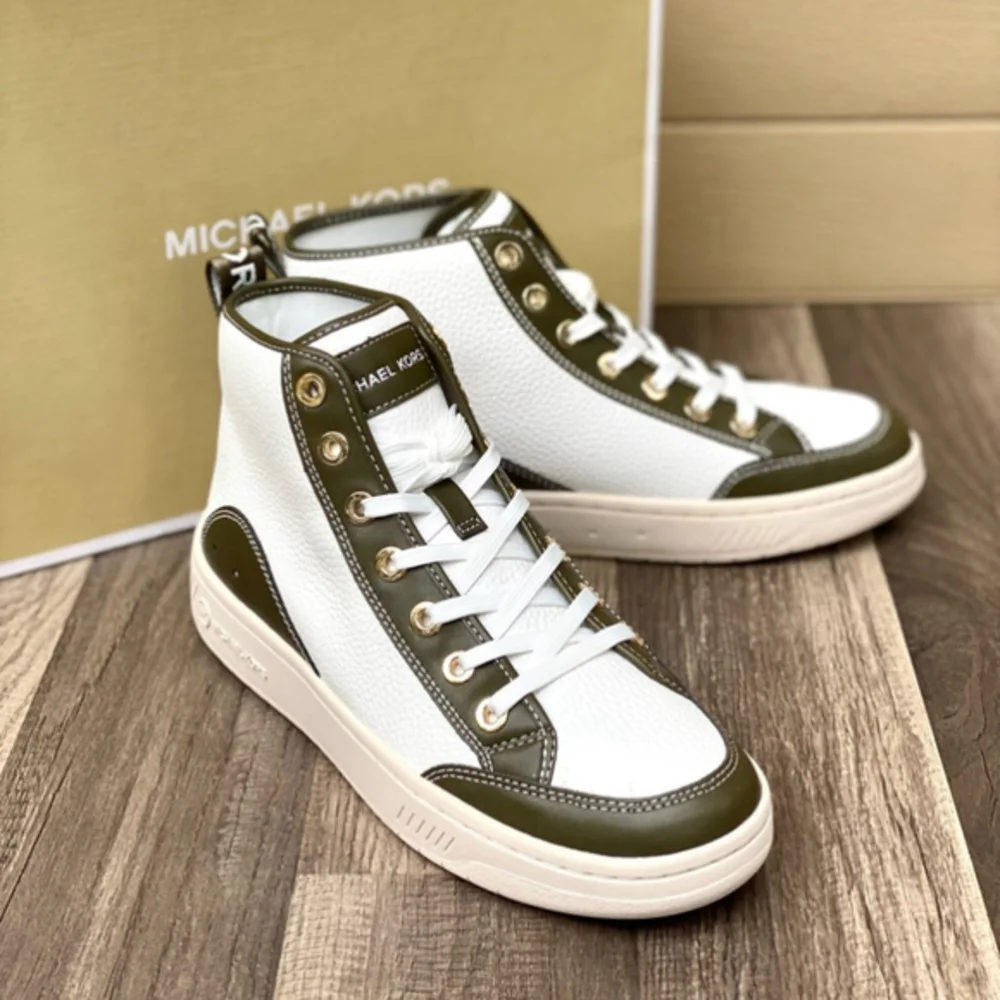 Michael Kors Sheia High Top Sneakers Olive Color
